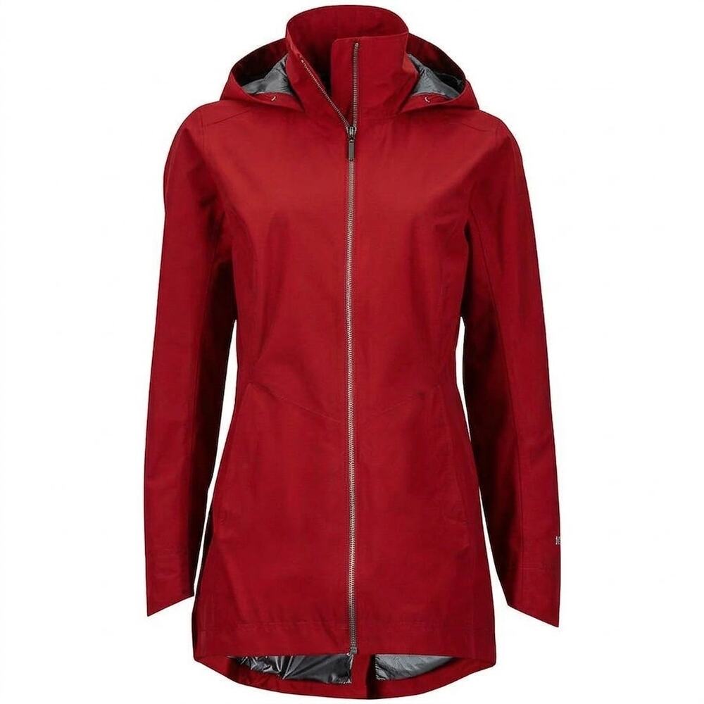 Marmot Lea Jacket Rain Coat Waterproof Hooded Red Womens Size Small EUC